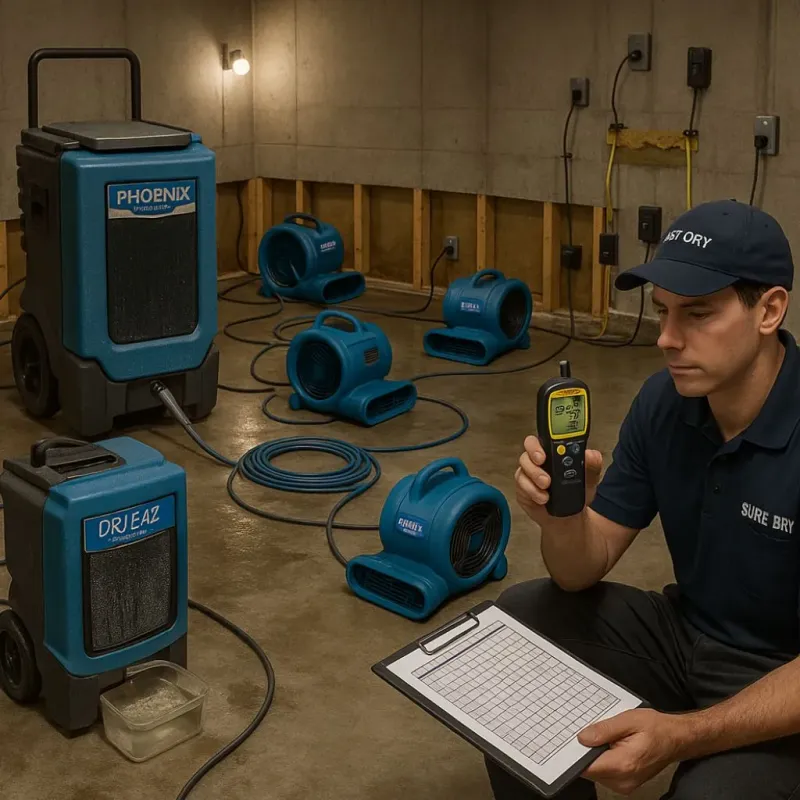 Structural Drying and Dehumidification process in Center City, PA
